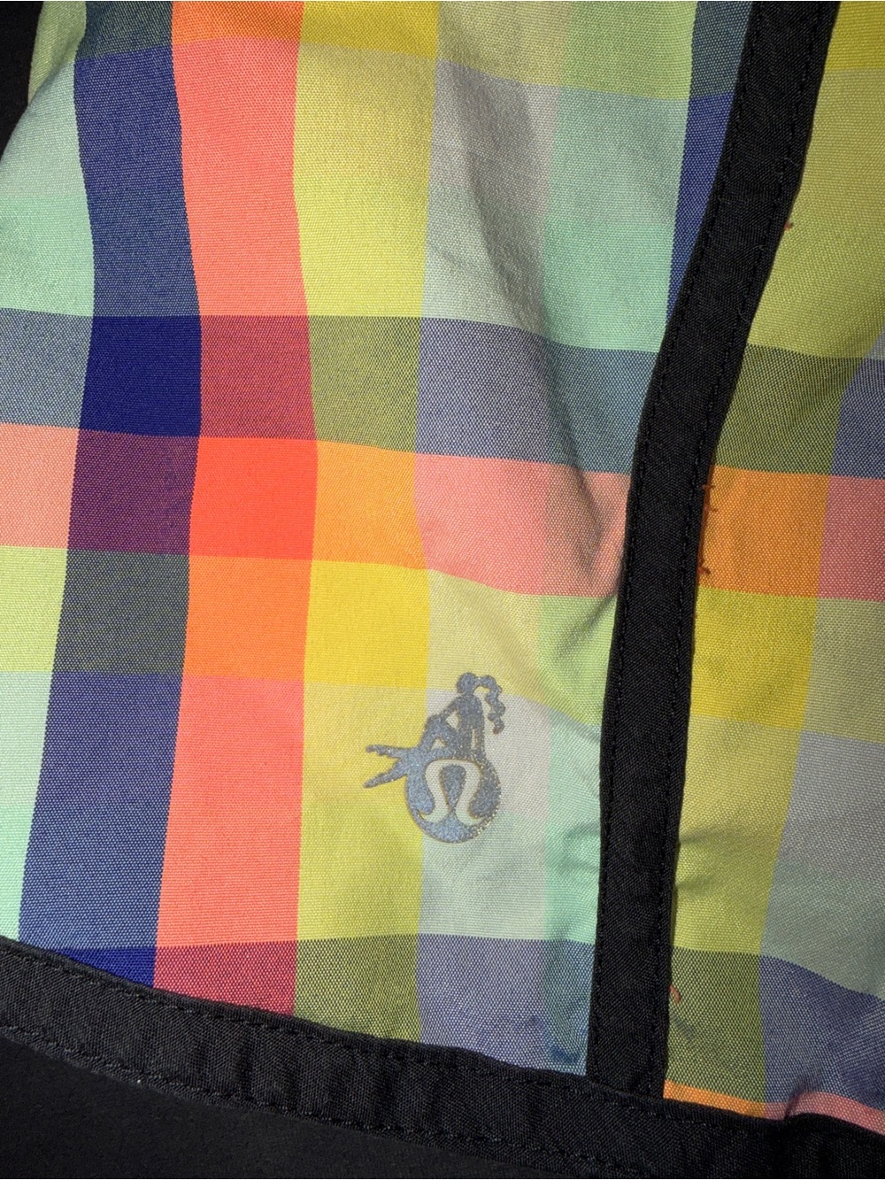 lululemon athletica Multicolor Plaid Athletic Shorts with Black Trim - Picture 4 of 5